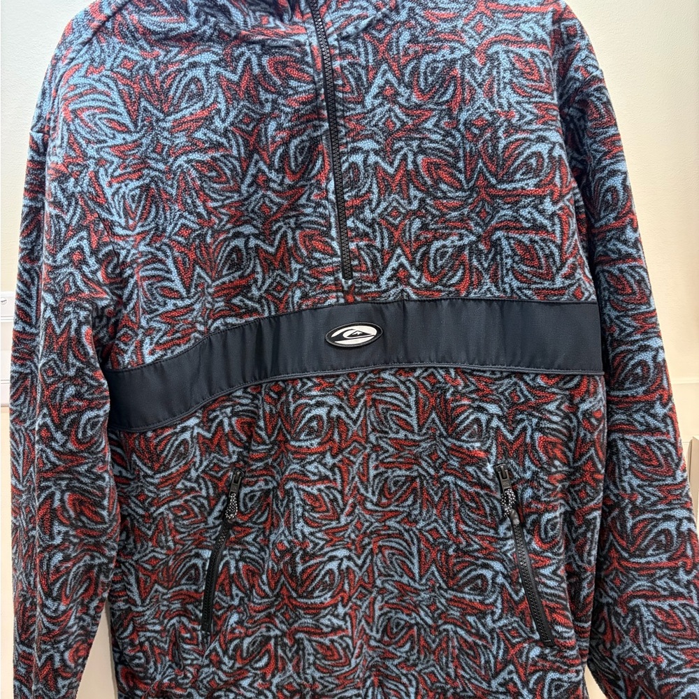 Quiksilver Red and Blue Patterned Jacket